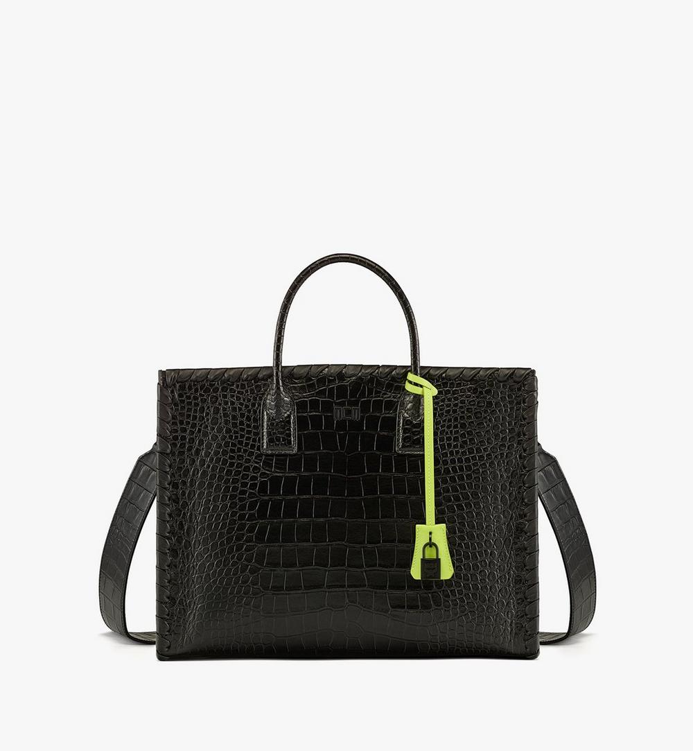 München Tote in Croco-Embossed Leather 1